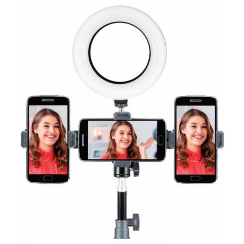 SUNPAK Essential Vlogging Szett monopod telefonadapter stúdió körlámpa fekete