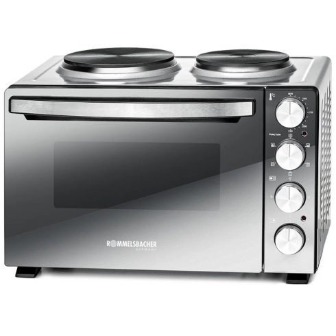 ROMMELSBACHER KM 3300 Minisütő főzőlappal 30 l 750 W / 1000 W ezüst