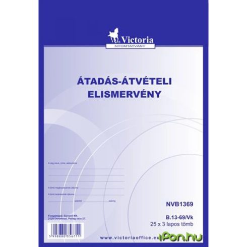 VICTORIA Átadás-átvételi elismervény 25x3 A5