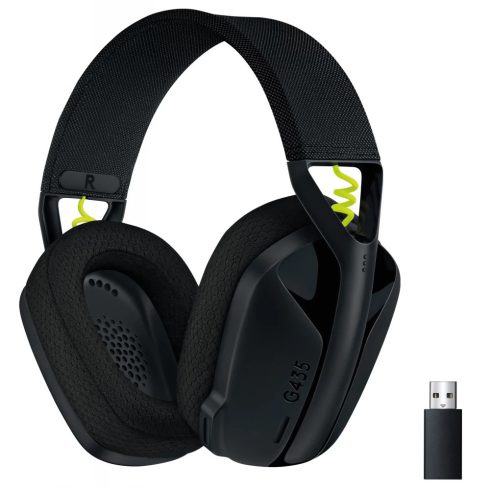 LOGITECH G435 LIGHTSPEED vezetéknélküli gaming fejhallgató Fekete