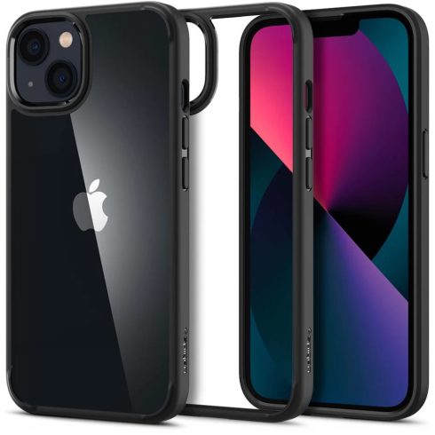 SPIGEN Ultra Hybrid hátlap iPhone 13 fekete-átlátszó