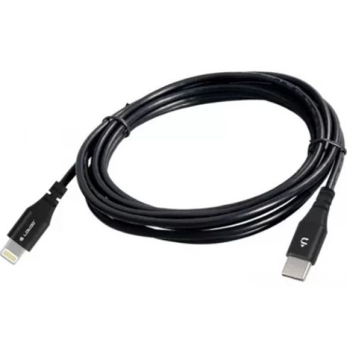 LOTOO USB 2.0 Type C Lightning Töltő/adatkábel Fekete 80cm LTO-ICSS2L-800