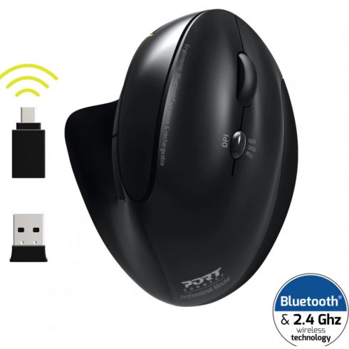 PORT DESIGNS Ergonomic BT újratölthető fekete
