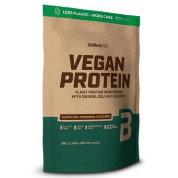   BIOTECH USA Vegan Protein fehérje vegánoknak csokoládé-fahéj 500g