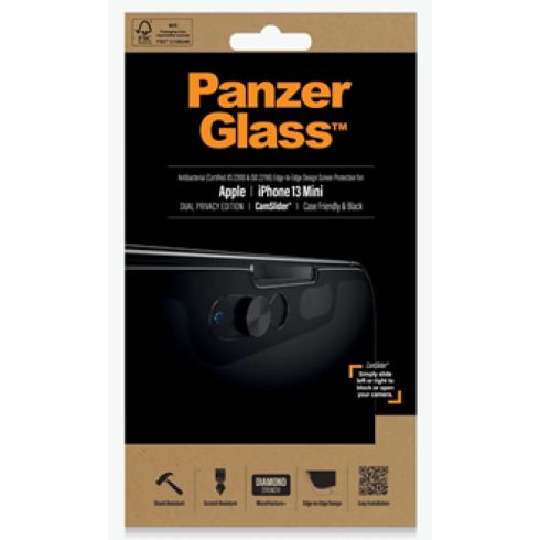 PANZERGLASS Screen Protector CamSlider Privacy iPhone 13 Mini fekete