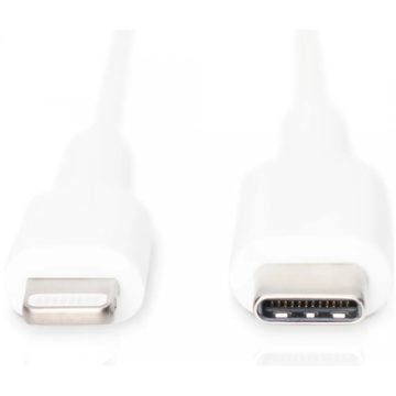   DIGITUS USB 2.0 Type C Lightning Töltő/adatkábel Fehér 1m DB-600109-010-W