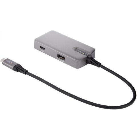 STARTECH USB C Multiport Adapter - USB-C to 4K 60Hz HDMI 2.0 100W Power Delivery Pass-through - 3-Port 10Gbps USB Hub