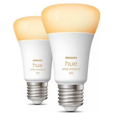   PHILIPS 6W E27 800lm 2200-6500K 8719514328242 2 darabos szett