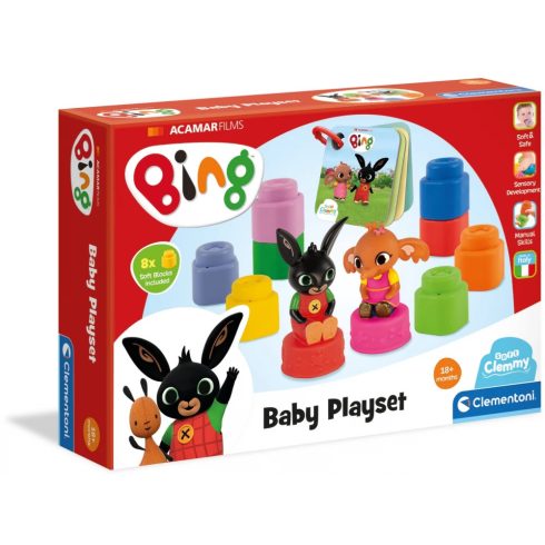 CLEMENTONI Clemmy Bing puha építőkocka szett
