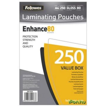 FELLOWES A4 fényes lamináló fólia 80 mikron IFW53129