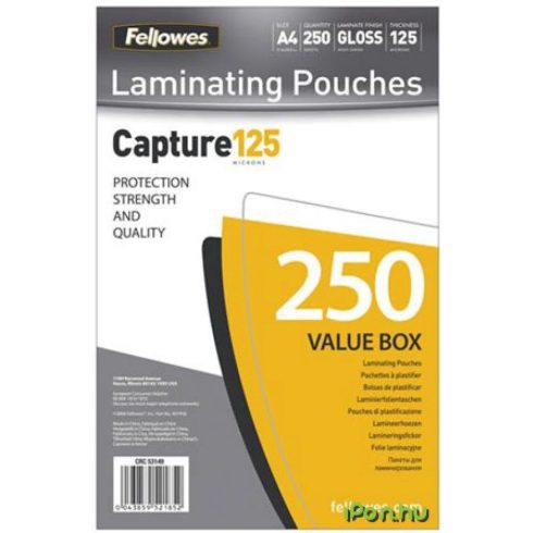 FELLOWES A4 fényes lamináló fólia 125 mikron IFW53149