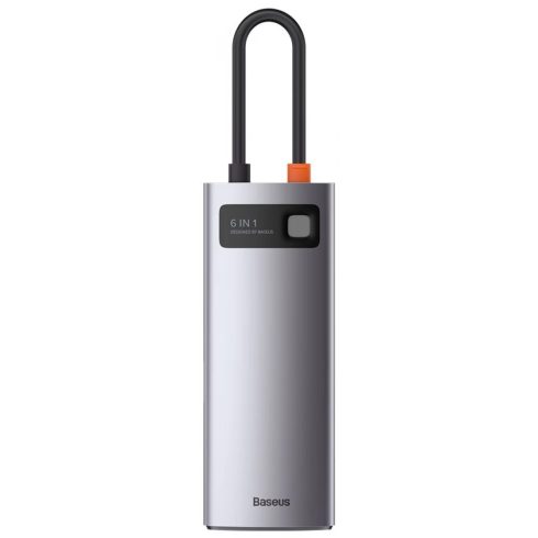 BASEUS Metal Gleam Series 6 az 1-ben hub USB-C - 3x USB 3.0 + HDMI + USB-C PD + Ethernet RJ45