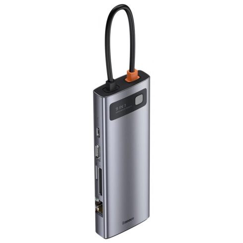 BASEUS Metal Gleam Series 9 az 1-ben hub USB-C - 3x USB 3.0 + HDMI + USB-C PD + Ethernet RJ45 + microSD / SD + VGA