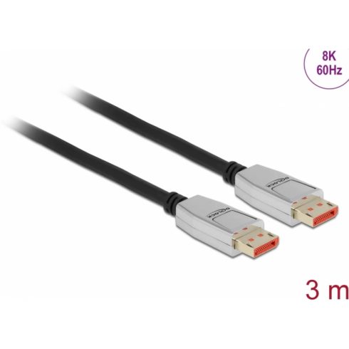 DELOCK DisplayPort 1.4 Összekötő Fekete 3m 87042
