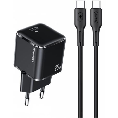 USAMS YXLOGTC01 Hálózati töltő 25W fekete