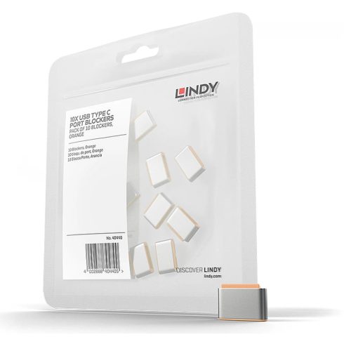 LINDY USB C biztonsági dugó narancs (10db/csomag)