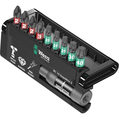 WERA 05057682001 Bit-Check 10 Impaktor 2 bitfej készlet 10db-os