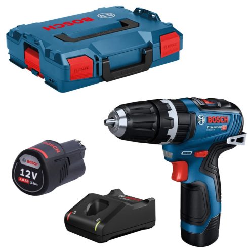 BOSCH GSB 12V-35 Akkus fúró-csavarozó + 2x3.0Ah akku + L-BOXX