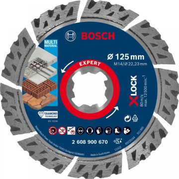   BOSCH Expert X-LOCK Diamond MultiMaterial gyémánt vágótárcsa 125mm
