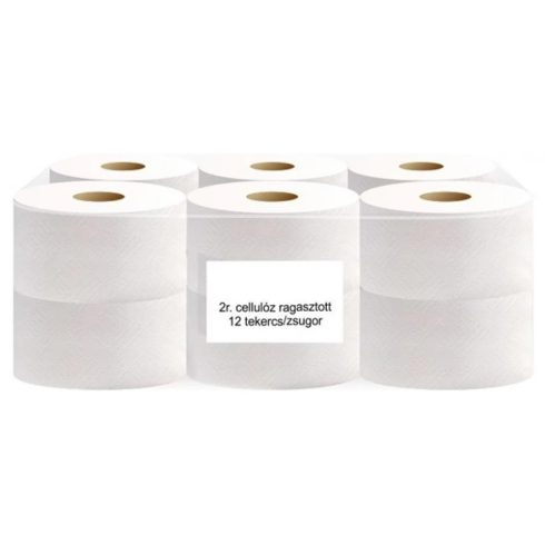 Közületi toalettpapír 2 rétegű 19 cm 100% cellulóz ragasztott PS105 12 tekercs/csomag