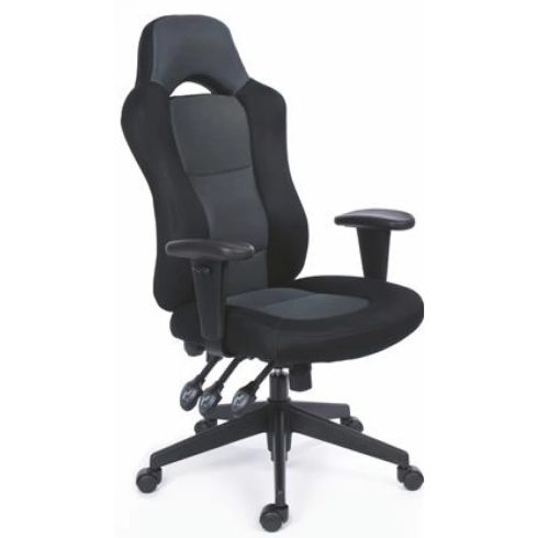 MAYAH Super Racer Főnöki szék gyöngyszövet-borítás fekete lábkereszt fekete-szürke
