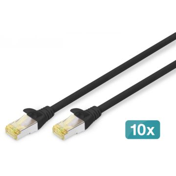   DIGITUS UTP CAT6A Összekötő Fekete 25cm DK-1644-A-0025-BL-10