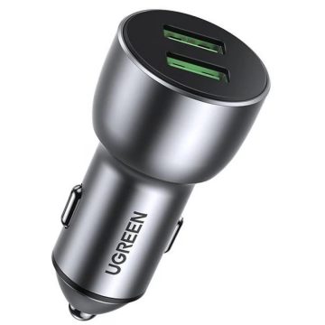 UGREEN CD213 QC 3.0 autós töltő 2xUSB 36W szürke