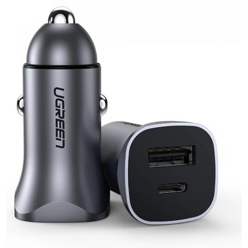 UGREEN CD130 autós töltő USB-A 3.0 USB-C 24W szürke