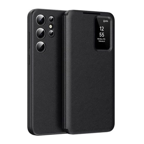 Gigapack Smart View Cover oldalra nyíló tok Samsung Galaxy S22 Ultra fekete