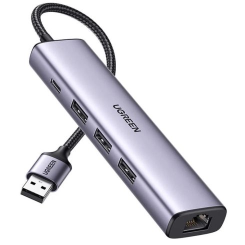 UGREEN 60554 adapter USB-A hub ezüst