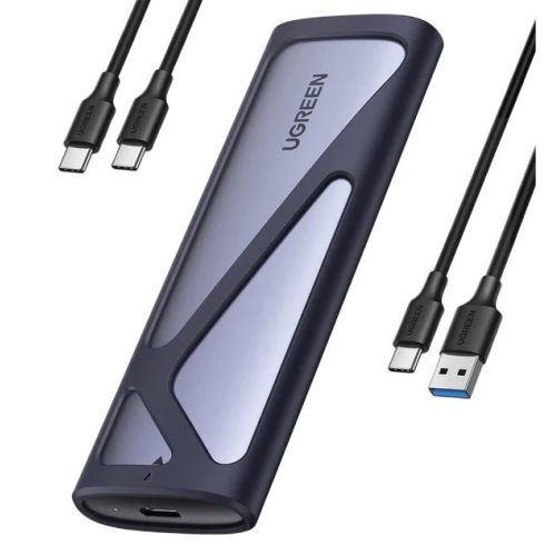 UGREEN Külső ház M.2 PCIe/SATA SSD USB-A-C 3.1 fekete-szürke