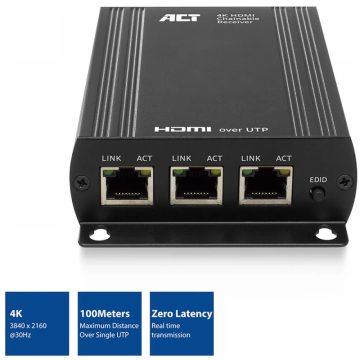 ACT CONNECTIVITY HDMI over CATx extender set up to 100 meter