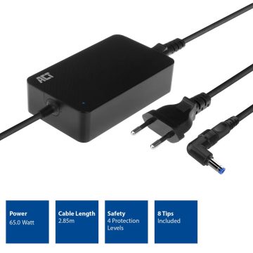 ACT CONNECTIVITY AC2055 Vékony 65W-os Notebook töltő