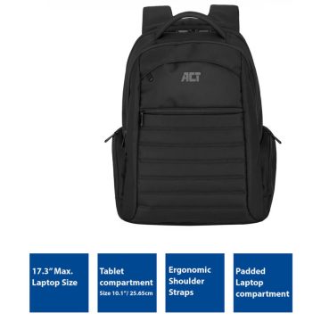   ACT CONNECTIVITY AC8535 Urban Notebook Hátizsák 17.3" fekete