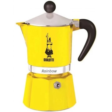   BIALETTI 4982 Rainbow 3 személyes kotyogós kávéfőző sárga