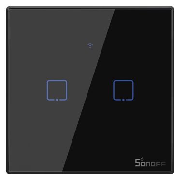   SONOFF T3EU2C-TX Érintőfénykapcsoló WiFi + RF 433 T3 EU TX (2 csatornás)