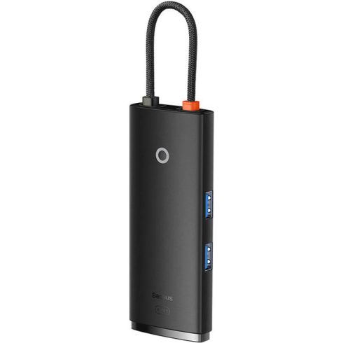 BASEUS 6in1 Lite sorozat USB-C 2x USB 3.0 + USB-C PD + HDMI + SD/TF hub fekete