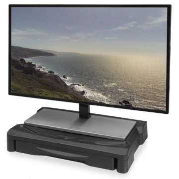   ACT CONNECTIVITY AC8210 Monitor stand extra wide with drawer adjustable height