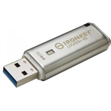 KINGSTON IronKey Locker+ 50 64GB USB 3.0 Ezüst
