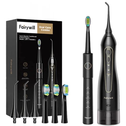 FAIRYWILL FW 5020E+FW-E11 Sonic fogkefe és szájzuhany készlet fekete