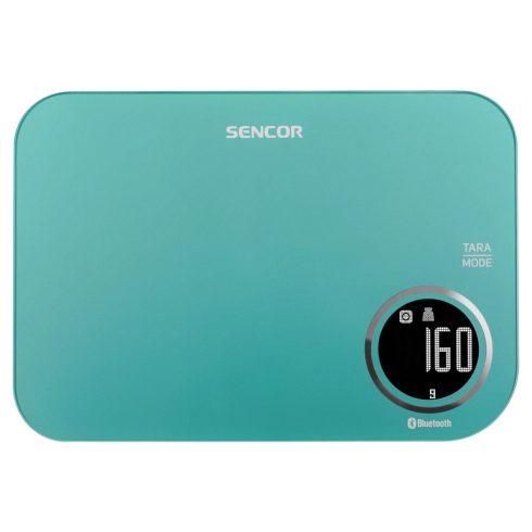 SENCOR SKS 7071GR Intelligens Bluetooth konyhai mérleg türkiz