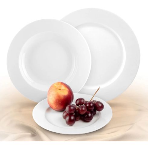 ROTBERG 1201BAS001 Basic porcelán mélytányér szett 22cm 6db fehér