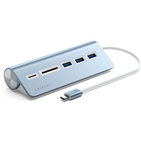 SATECHI Type-C Aluminum USB 3.0 Hub and Card Reader kék