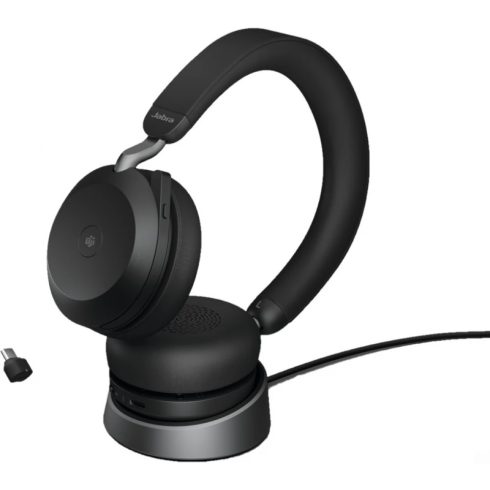 JABRA Evolve2 75 MS Stereo USB-C + állvány fekete