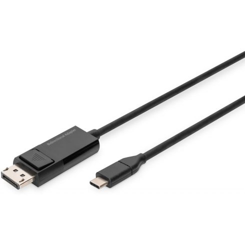 DIGITUS USB 2.0 Type C DisplayPort Átalakító Fekete 2m AK-300334-020-S
