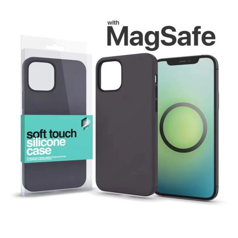 XPRO Soft Touch MagSafe szilikon tok Apple Iphone 13 Pro éjfekete