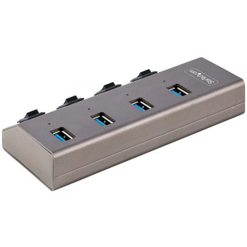 STARTECH 4-Port Self-Powered USB-C Hub with Individual On/Off Switches