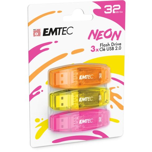 EMTEC C410 P3 Neon 32GB USB 2.0 Mintás