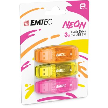 EMTEC C410 P3 Neon 8GB USB 2.0 Mintás