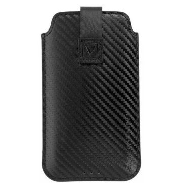   Pouch Unierzális bőrhatású tok 6.7" karbon minta fekete